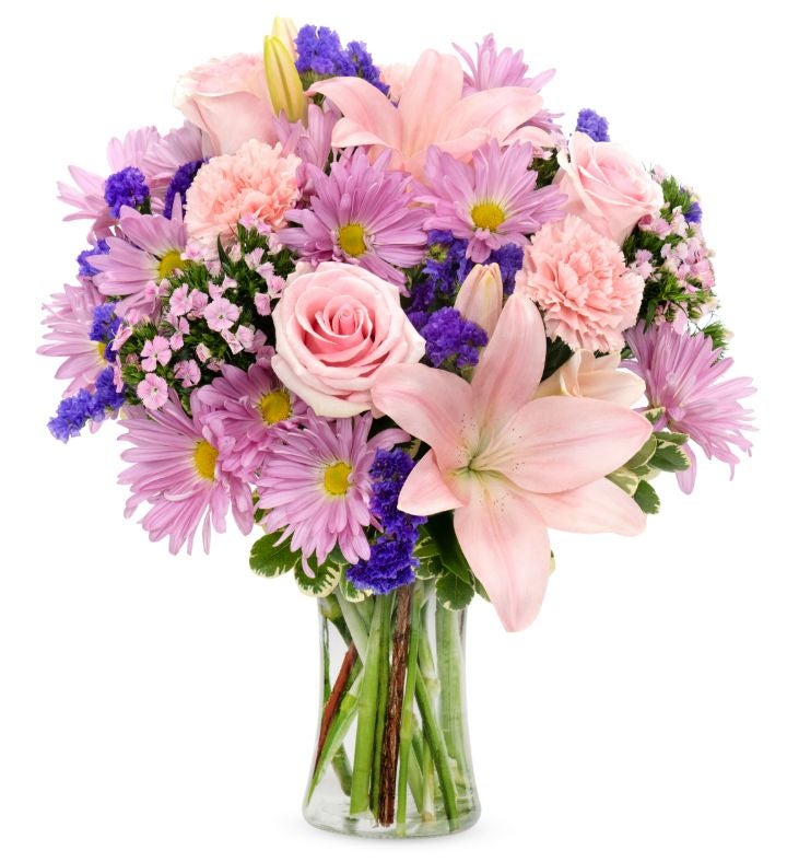 花てん Pink Roses & Lilies Bouquet | Florists.com